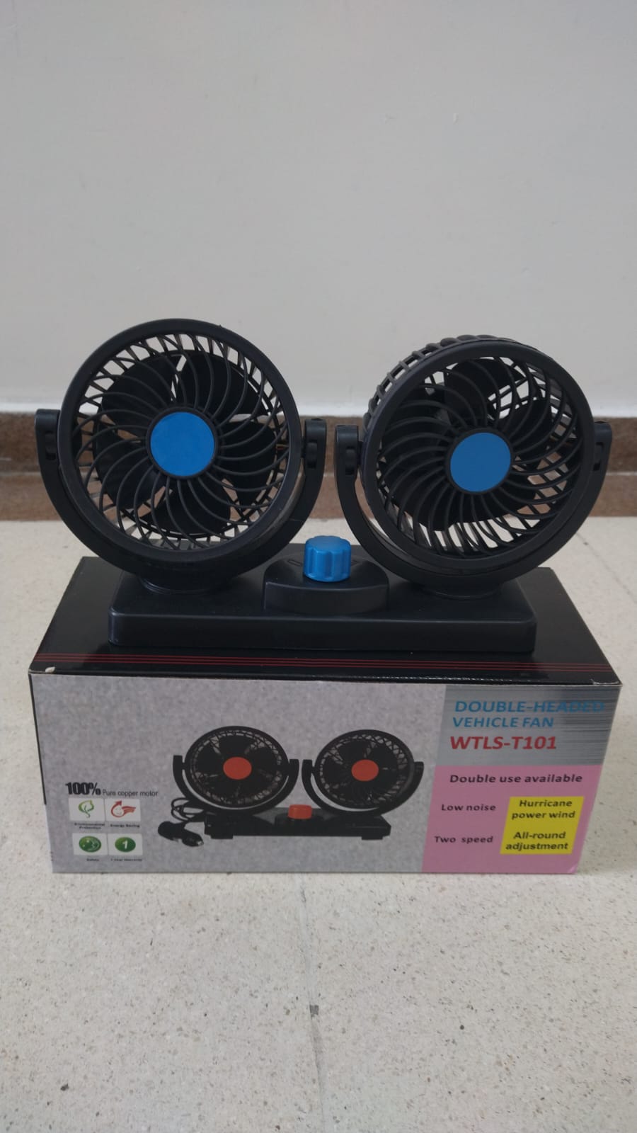 Ventilador Doble 12V para Carro  | Bajo Ruido, 2 Velocidades, Ajustable