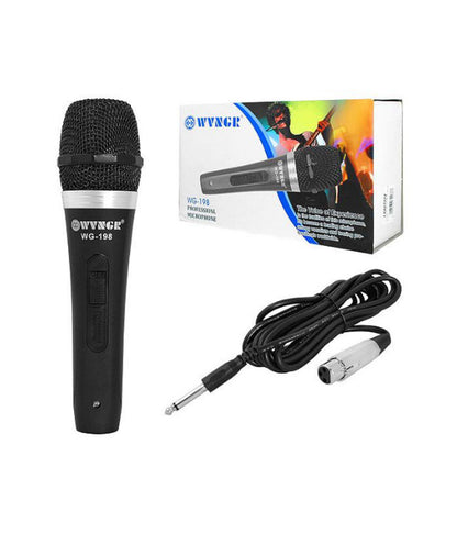 🎤MICRÓFONO ALÁMBRICO WG-198 CON BOTÓN DE ENCENDIDO/APAGADO