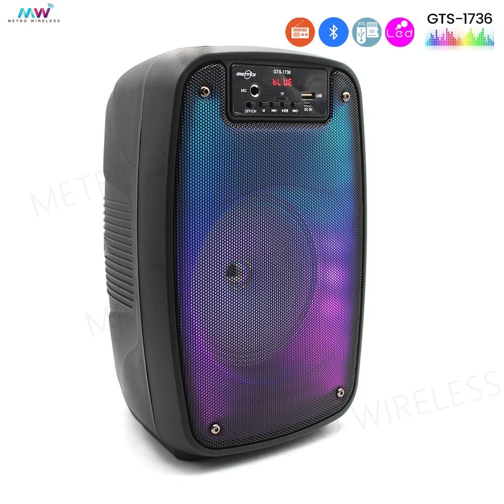🛒 Cabina Portátil Bluetooth 6.5” con Micrófono + Luces LED