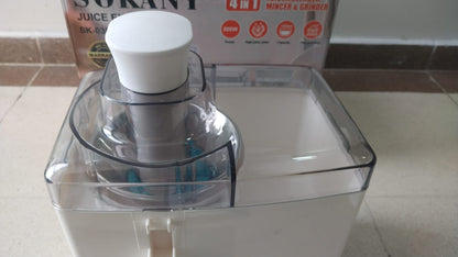 🧃 EXTRACTOR 4 EN 1 SOKANY CON VASOS DE VIDRIO : LICUA + EXTRAE + PICA + MUELE