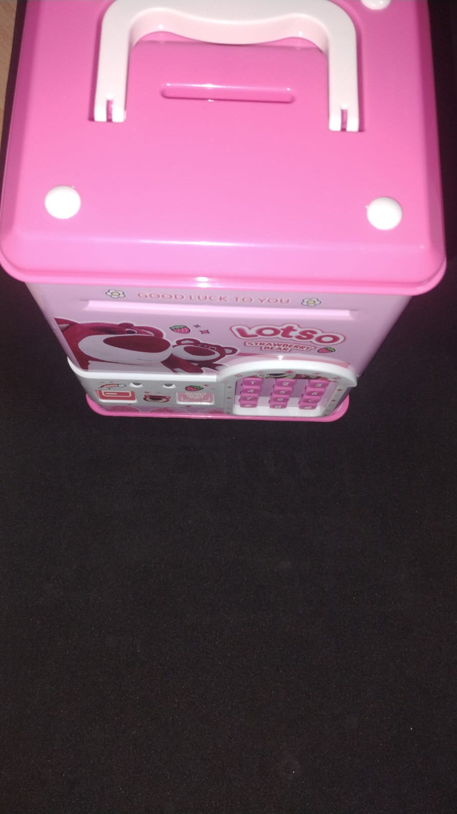 🧸✨ ALCANCÍA ELECTRÓNICA LOTSO – CON HUELLA, CLAVE, TARJETA Y LUCES LED