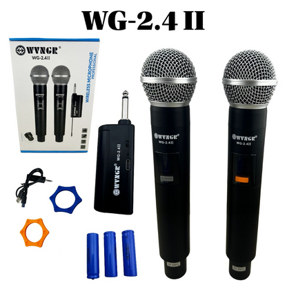 🎤Kit 2 &nbsp;Micrófonos Inalámbricos Recargables Profesionales UHF WG-2.4II