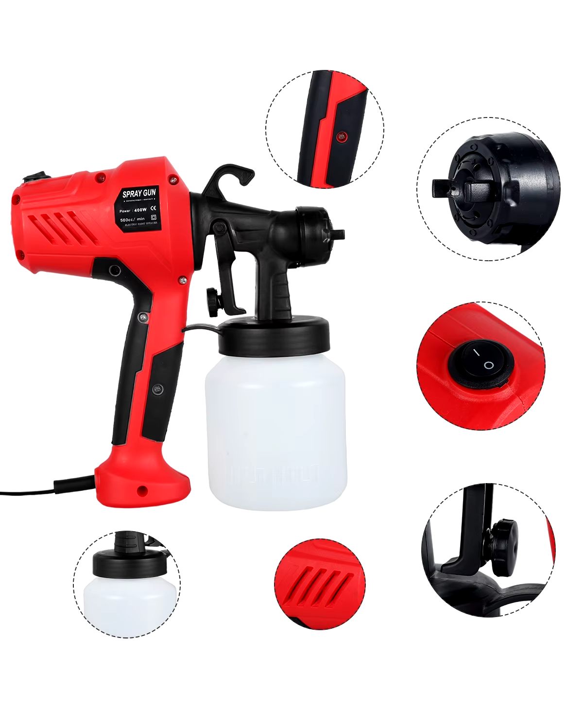 🖌️⚡ Rápido, práctico y perfecto: Pistola eléctrica de pintura 400W