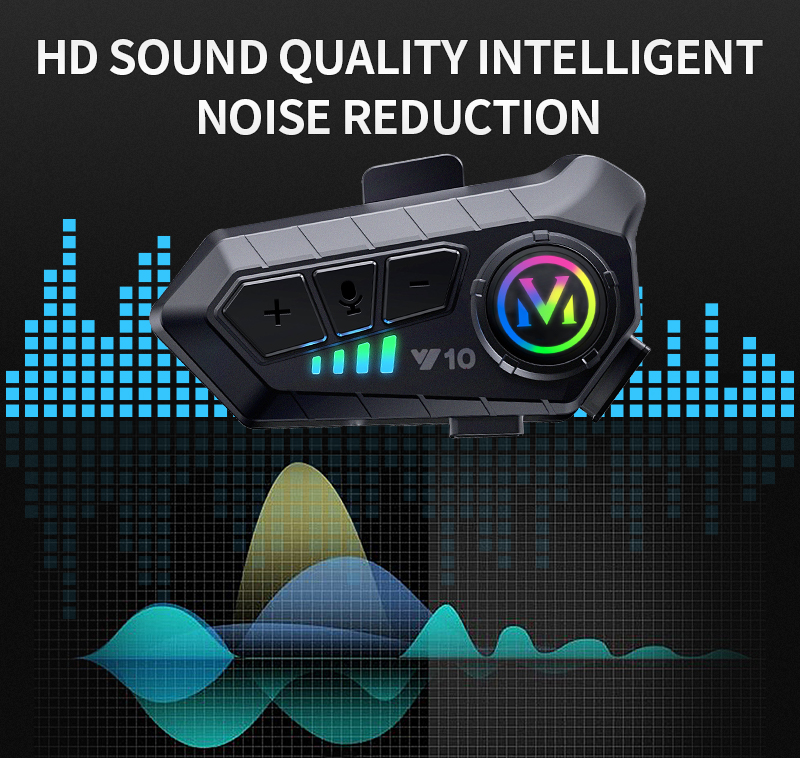 Auriculares Bluetooth Para Casco de Moto Y10 – ¡Con Comando de Voz y Resistencia al Agua