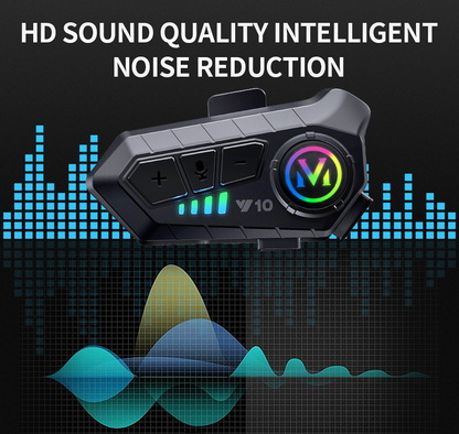 Auriculares Bluetooth Para Casco de Moto Y10 – ¡Con Comando de Voz y Resistencia al Agua