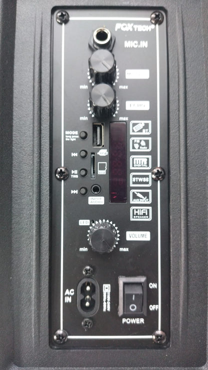 🛒 CABINA RECARGABLE DE 6.5” CON MICRÓFONO ALÁMBRICO, CONTROL Y CABLE DIRECTO A LA ENERGÍA 📦