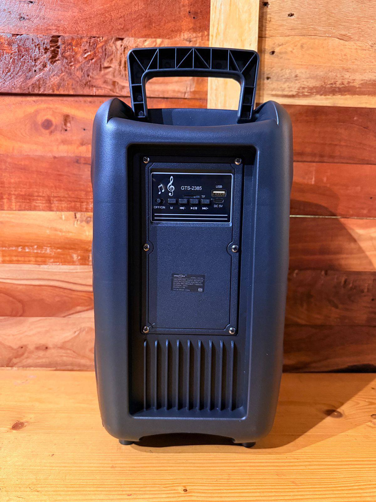 🧨 PARLANTE CABINA  GTS-2385 DE 8” CON DOBLE MICRÓFONO INALÁMBRICO