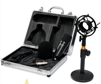 KIT MICRÓFONO CONDENSADOR BM-700 CON MALETÍN DE ALUMINIO Y TRIPODE 🎤