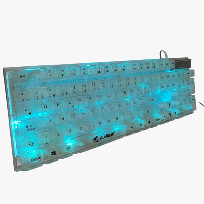 🎮✨ TECLADO GAMER TRANSPARENTE RGB ✨🎮