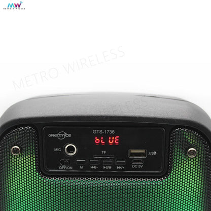 🛒 Cabina Portátil Bluetooth 6.5” con Micrófono + Luces LED