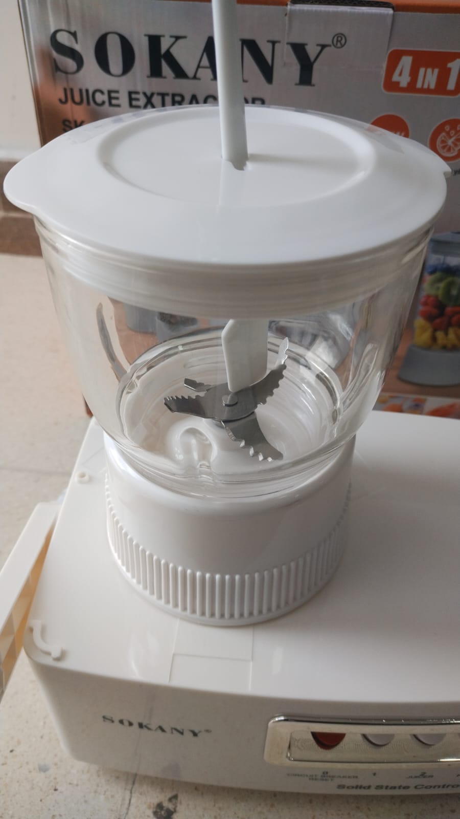 🧃 EXTRACTOR 4 EN 1 SOKANY CON VASOS DE VIDRIO : LICUA + EXTRAE + PICA + MUELE