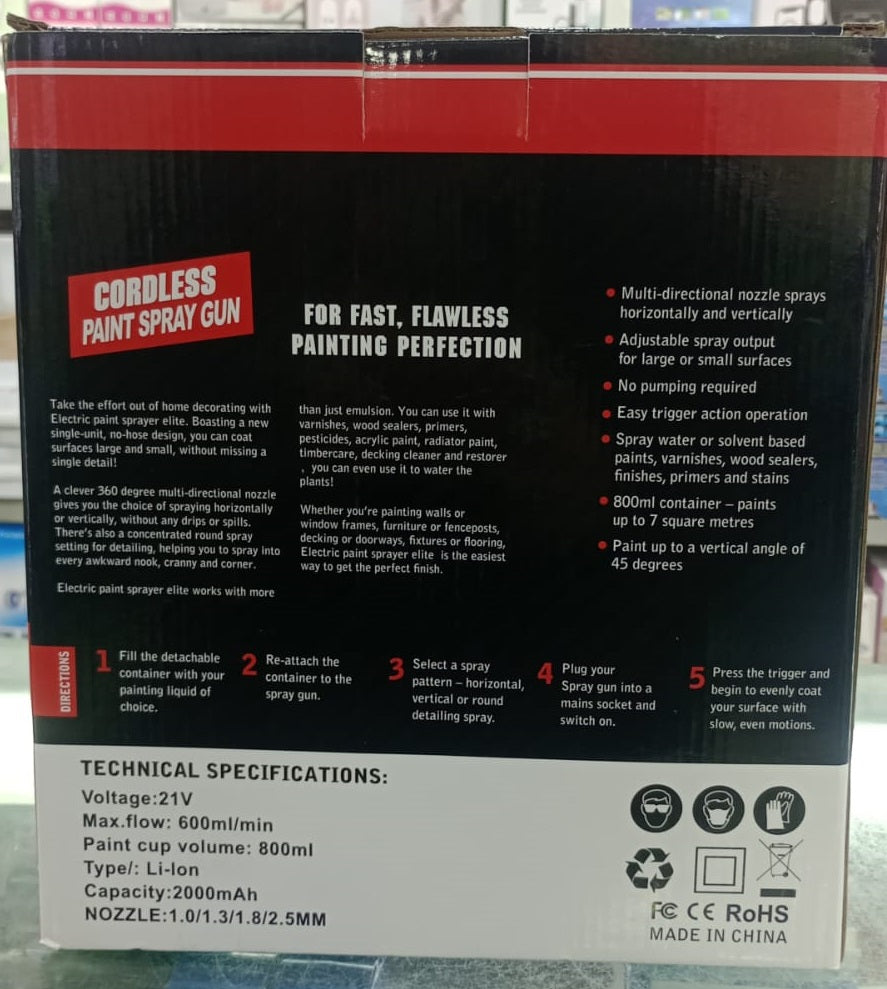 Pistola Inalámbrica Recargable + 2 Baterías - ¡Envío GRATIS! 🎨 IZ-CSG-21V $169.000