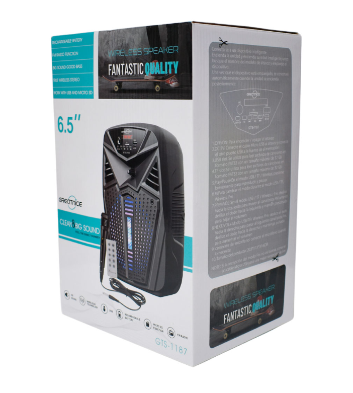 🔊 PARLANTE CABINA GTS-1187 CON MICRÓFONO Y CONTROL 🎤🎶 | 10W - 6.5" | 💲95.000