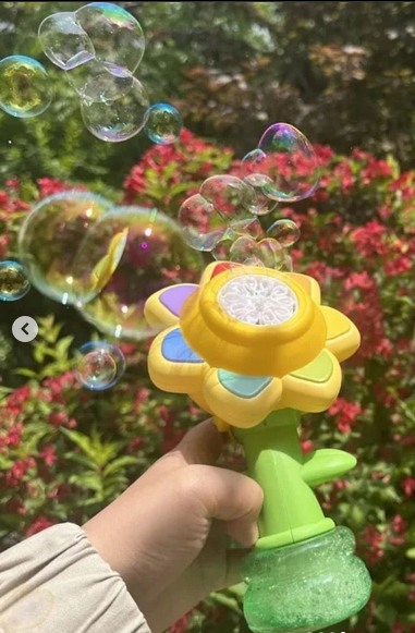 🌻 GIRASOL BURBUJERO CON LUZ, SONIDO Y MOVIMIENTO 🌈✨