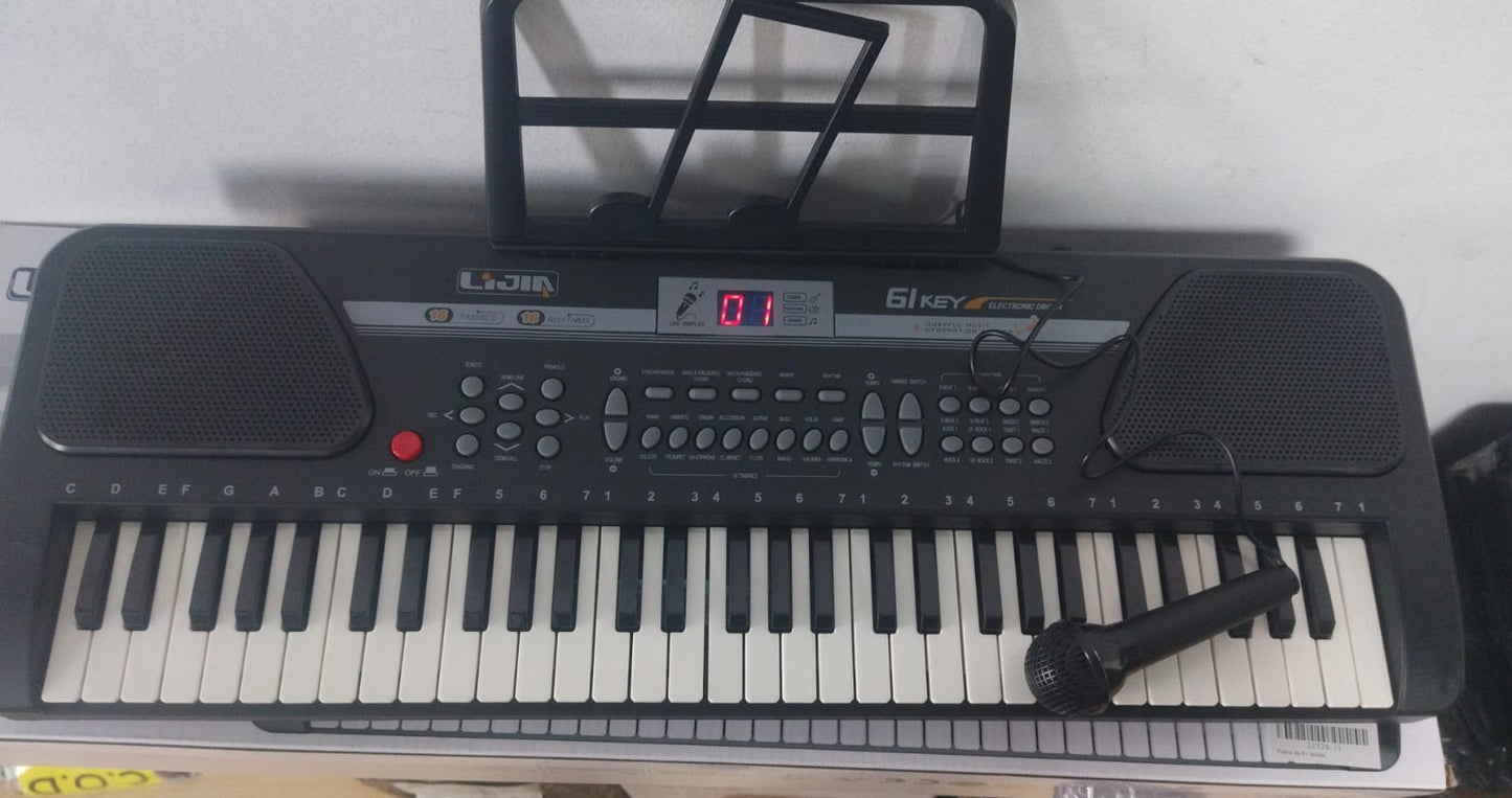 🎹 ORGANETA ELECTRÓNICA DE 61 TECLAS CON MICRÓFONO INCLUIDO 🎤