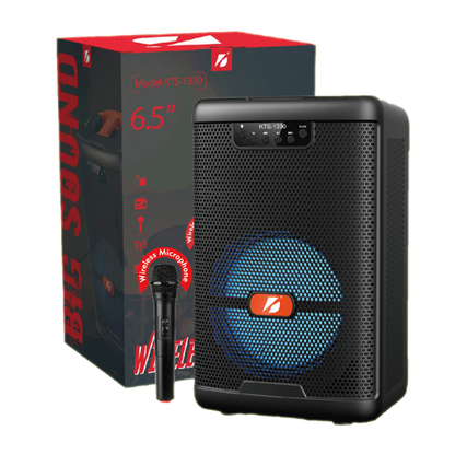 🟣 Cabina Parlante Bluetooth KTS-1330 con Micrófono Inalámbrico –20W, 6.5 Pulgadas 🔊🎤