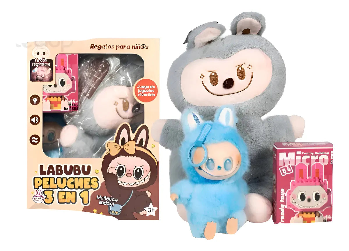 🧸✨ Combo 3 en 1 LABUBU Respira + Llavero + Lego – ¡Diversión, ternura y creatividad en un solo set!