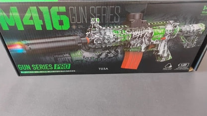 🔫 JUGUETE PISTOLA M416 GEL BLASTER PRO CON CAÑÓN LÁSER ACTIVO– LA MÁS POTENTE DEL MERCADO