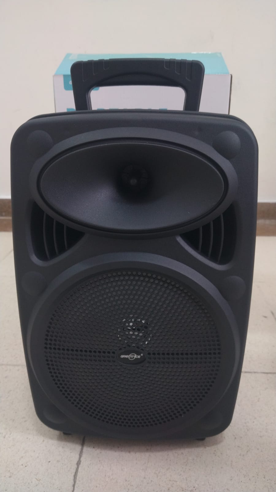 🧨 PARLANTE CABINA  GTS-2385 DE 8” CON DOBLE MICRÓFONO INALÁMBRICO