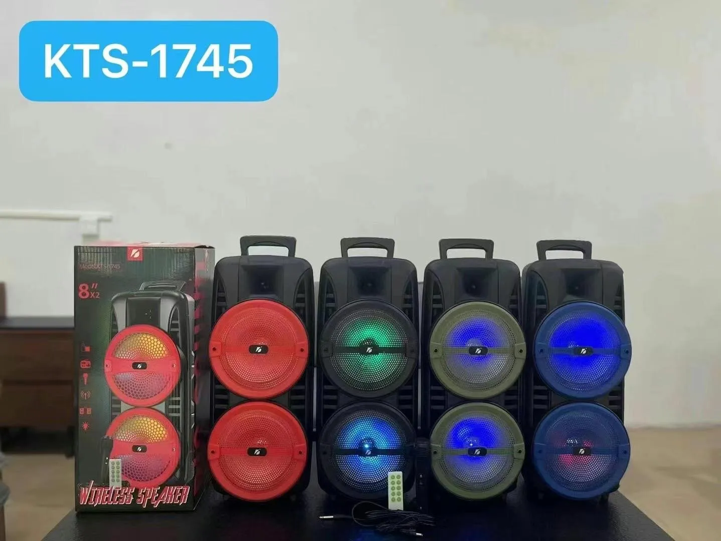 🔊💥 Cabina Parlante KTS-1745 con Doble Bocina de 8” + Micrófono + Control Remoto 💥🔊