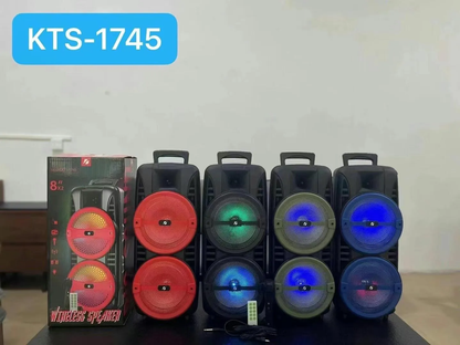 🔊💥 Cabina Parlante KTS-1745 con Doble Bocina de 8” + Micrófono + Control Remoto 💥🔊