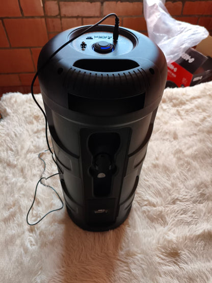 PARLANTE CABINA DOBLE BOCINA 8" + MICRÓFONO INCLUIDO