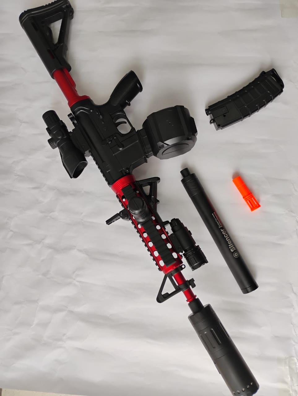 👉JUGUETE RIFLE ELÉCTRICO DE HIDROGEL 💨 CON LUZ Y HUMO 🔫