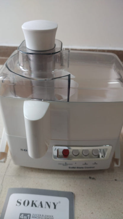 🧃 EXTRACTOR 4 EN 1 SOKANY CON VASOS DE VIDRIO : LICUA + EXTRAE + PICA + MUELE