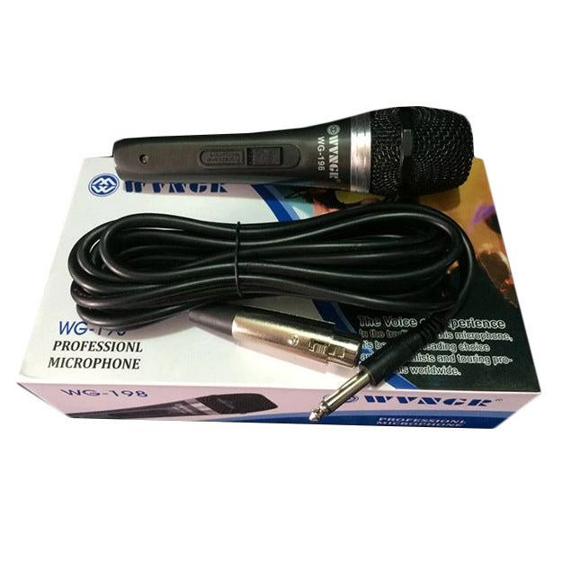 🎤MICRÓFONO ALÁMBRICO WG-198 CON BOTÓN DE ENCENDIDO/APAGADO