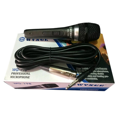 🎤MICRÓFONO ALÁMBRICO WG-198 CON BOTÓN DE ENCENDIDO/APAGADO