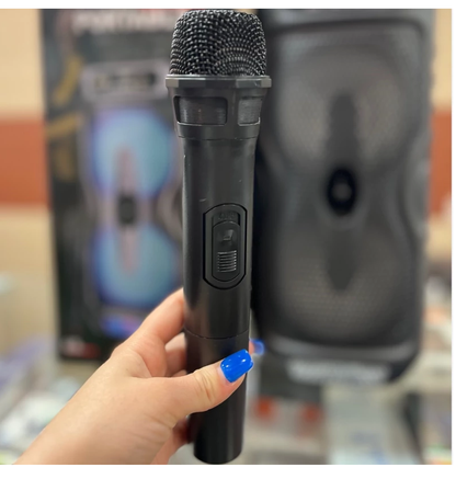 🔊 CABINA PARLANTE KTS-2135 🎤💥 ¡DOBLE BOCINA DE 6.5” + MICRÓFONO INALÁMBRICO + LUCES LED! 🎶