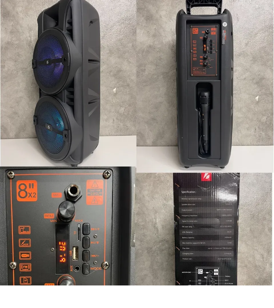 🔊💥 Cabina Parlante KTS-1745 con Doble Bocina de 8” + Micrófono + Control Remoto 💥🔊