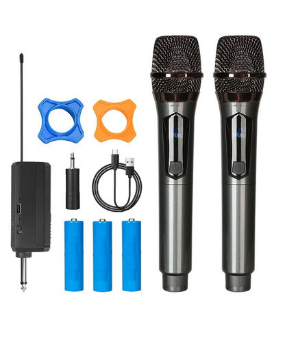 KIT X2 Micrófonos Inalámbricos Recargables UHF VM-V11U 🎤 | Envío GRATIS + Pago Contraentrega