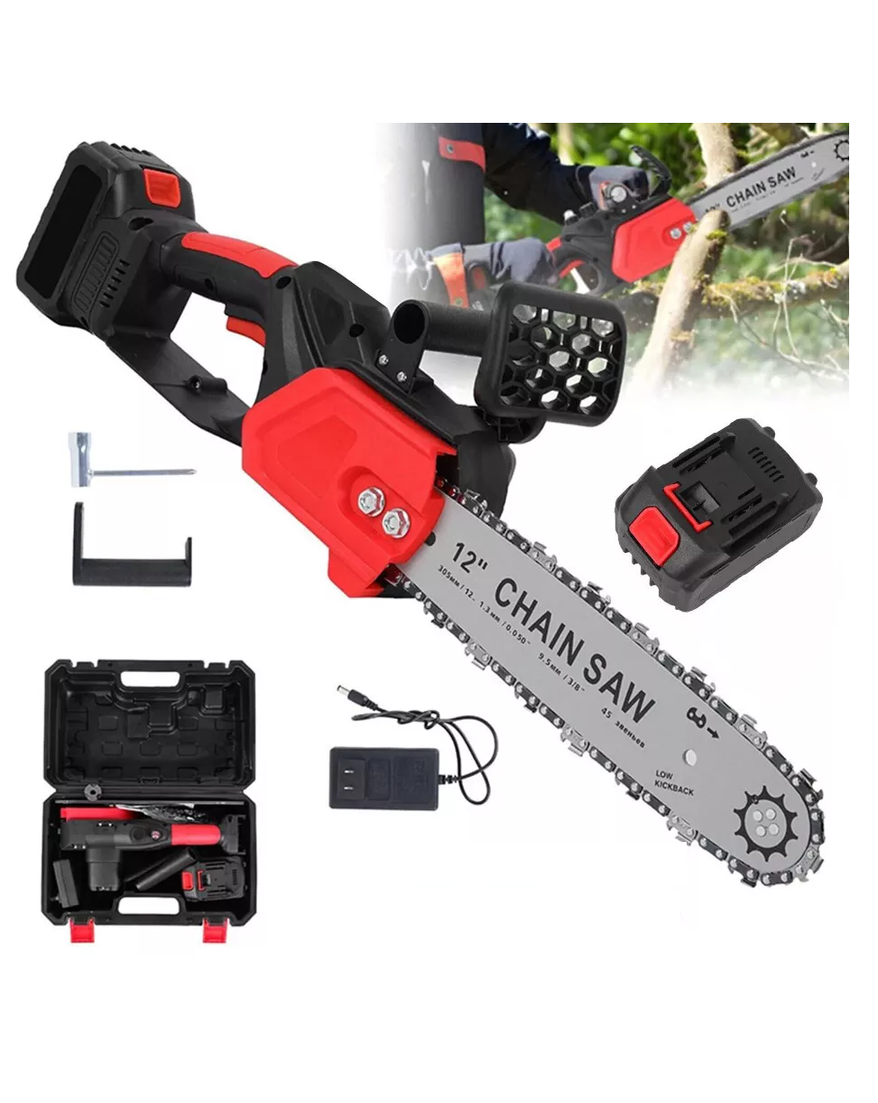 🪵🔋 MINI MOTOSIERRA RECARGABLE 12” – 48V DOBLE BATERÍA