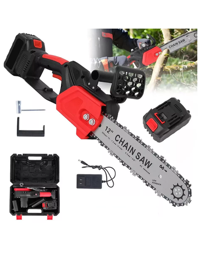 🪵🔋 MINI MOTOSIERRA RECARGABLE 12” – 48V DOBLE BATERÍA