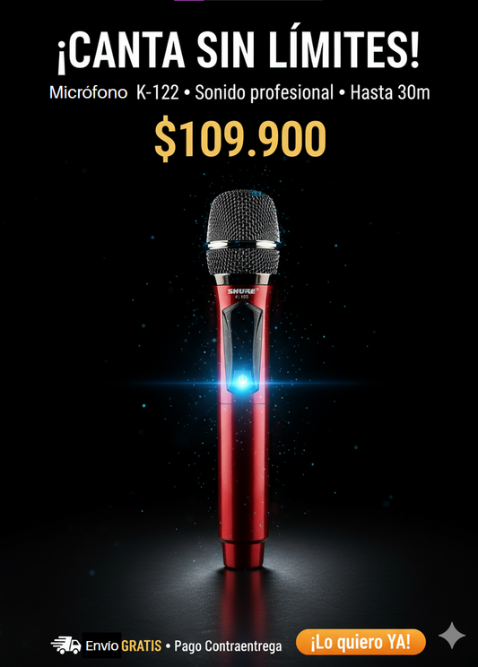 🛍️ MICRÓFONO INALÁMBRICO RECARGABLE K-182 🎤