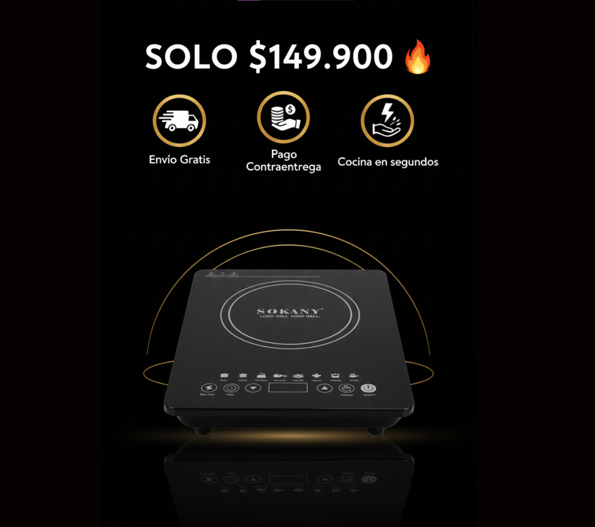 🔥 ESTUFA DE INDUCCIÓN ELÉCTRICA SOKANY SK-07076 ⚡