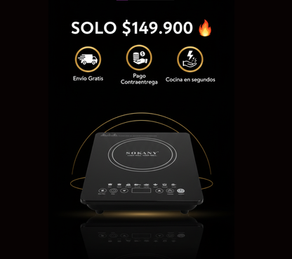 🔥 ESTUFA DE INDUCCIÓN ELÉCTRICA SOKANY SK-07076 ⚡