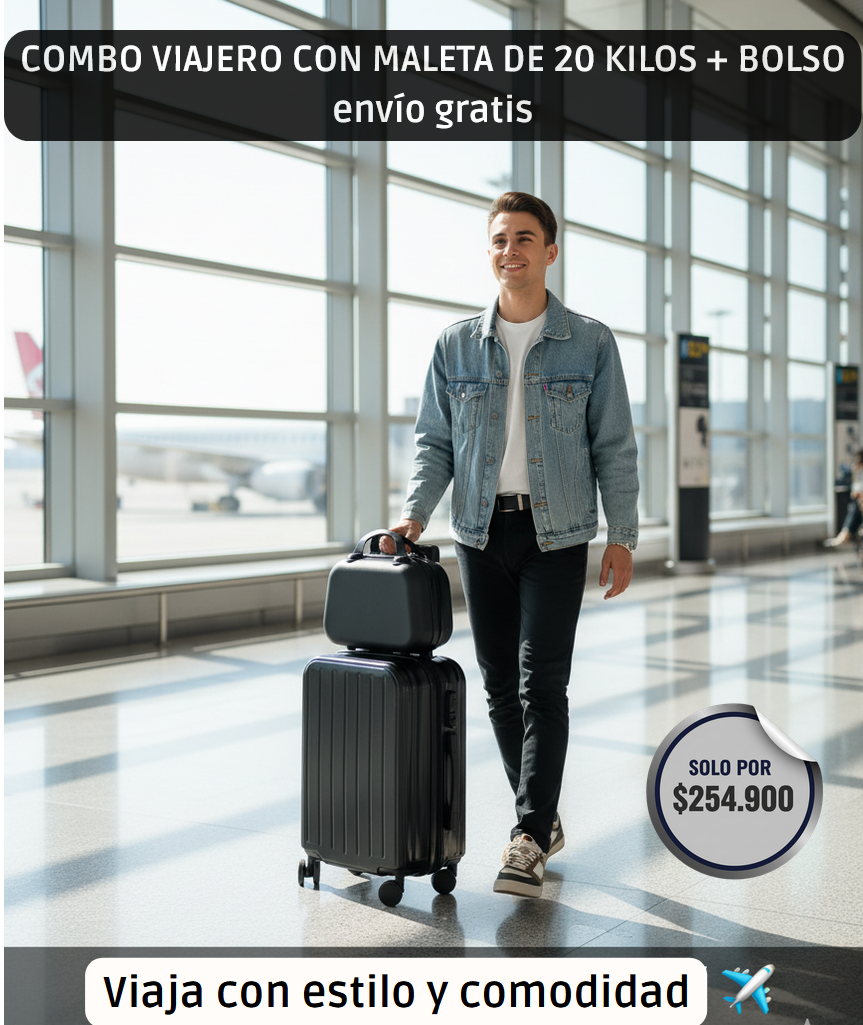 ✈️ COMBO MALETA DE VIAJE MULTIFUNCIONAL PREMIUM + BOLSO ✨