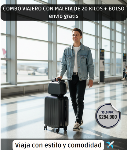 ✈️ COMBO MALETA DE VIAJE MULTIFUNCIONAL PREMIUM + BOLSO ✨