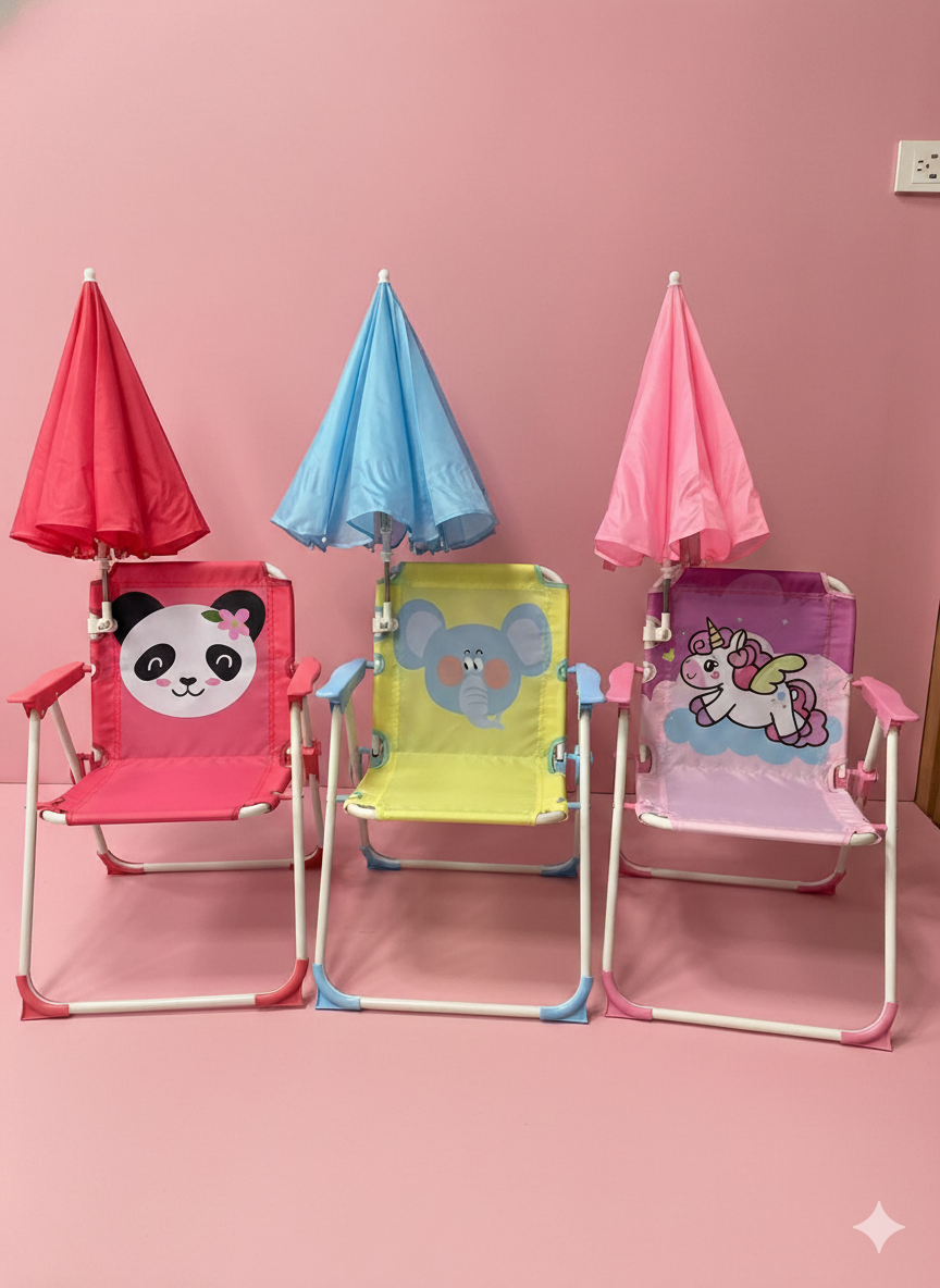 🪑🌞 SILLA PLAYERA PLEGABLE INFANTIL CON SOMBRILLA AJUSTABLE