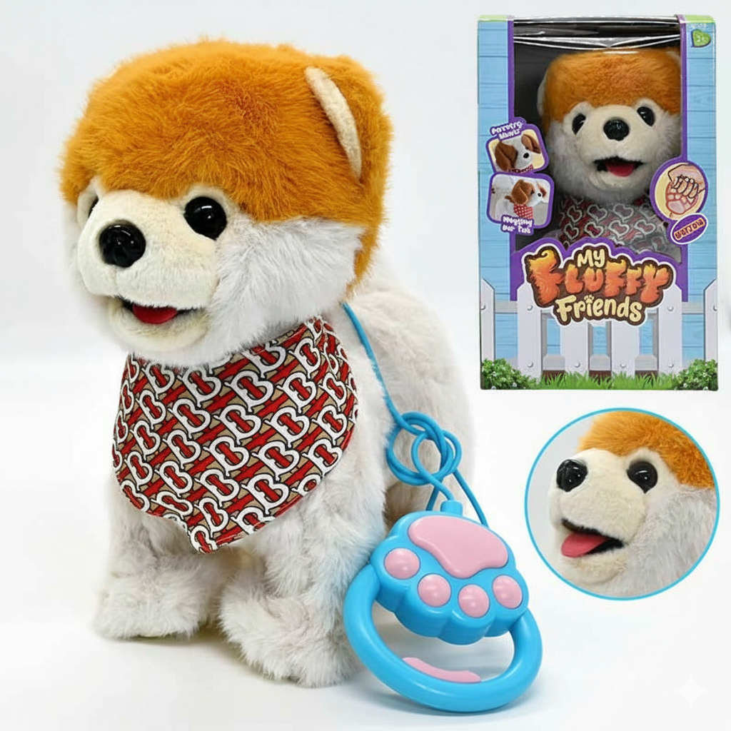 🐶 PERRO PELUCHE INTERACTIVO CON CORREA – ¡CAMINA, HACE SONIDOS Y MUEVE LA COLITA!