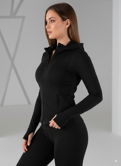 CHAQUETA DEPORTIVA PREMIUM EN NYLON – CON CAPOTA