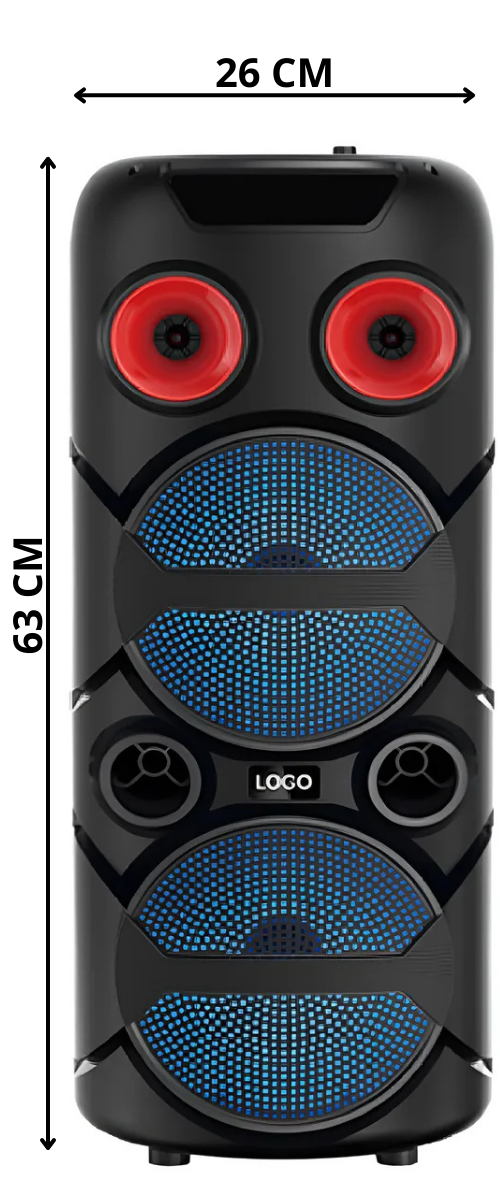 PARLANTE CABINA DOBLE BOCINA 8" + MICRÓFONO INCLUIDO