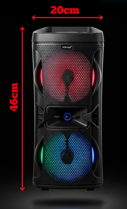 🔊 CABINA  KTS 2160 DOBLE BOCINA DE 6.5” CON MICRÓFONO INALÁMBRICO