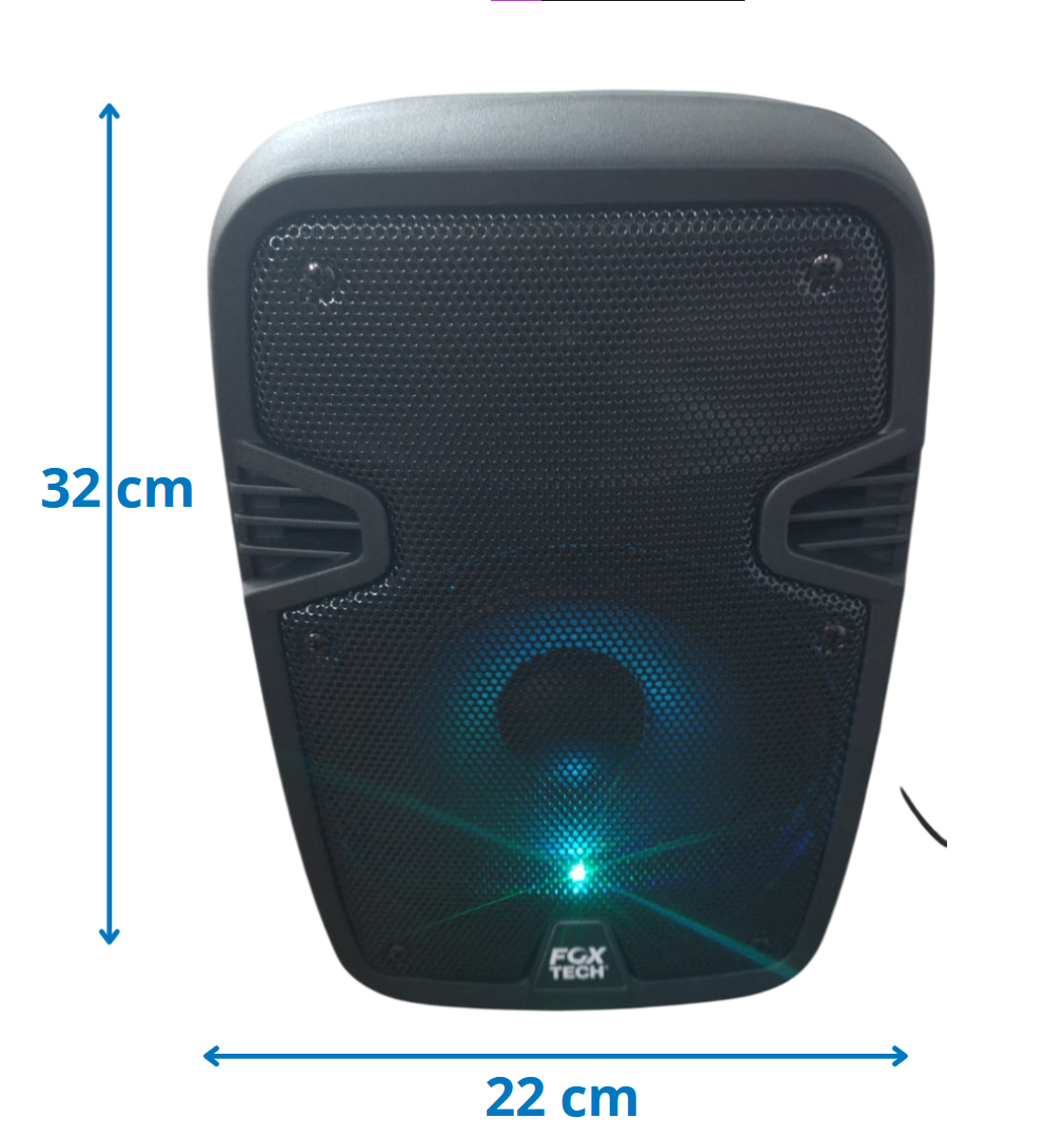 🛒 CABINA RECARGABLE DE 6.5” CON MICRÓFONO ALÁMBRICO, CONTROL Y CABLE DIRECTO A LA ENERGÍA 📦