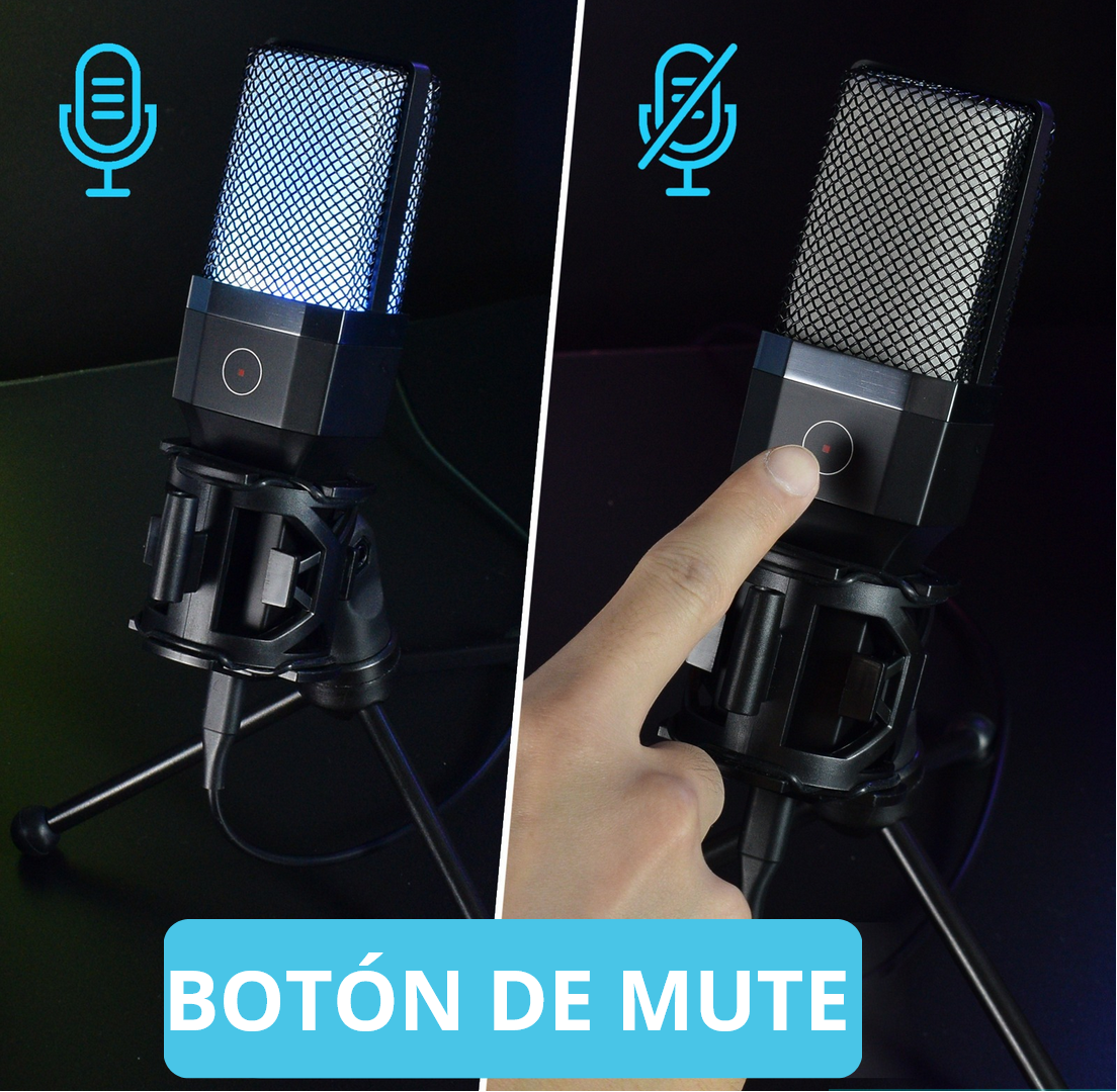 🟣 MICRÓFONO GAMING X1S RGB CONDENSADOR