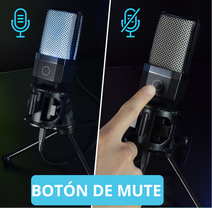 🟣 MICRÓFONO GAMING X1S RGB CONDENSADOR
