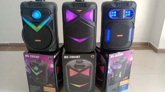 🎵 Cabina Parlante 8” con Luces LED RGB, Bluetooth y 25W de Sonido Real – Diferentes Modelos