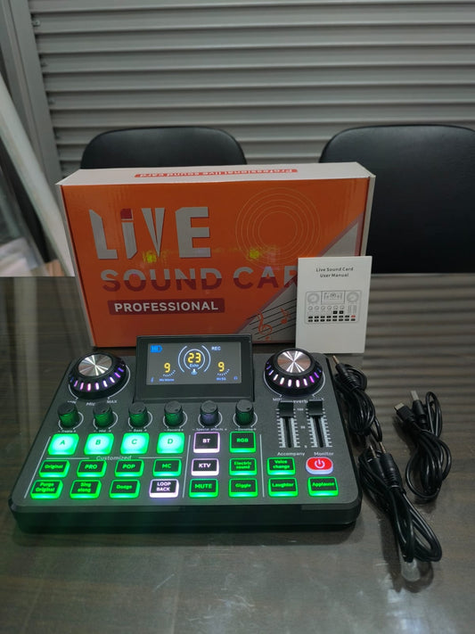 🧨🎙️🎧 Tarjeta de Sonido Profesional LIVE F668 🎛️🔊 con Pantalla Digital | Para Streaming, Karaoke y Grabación | $250.000 🚚 Envío GRATIS | Contraentrega